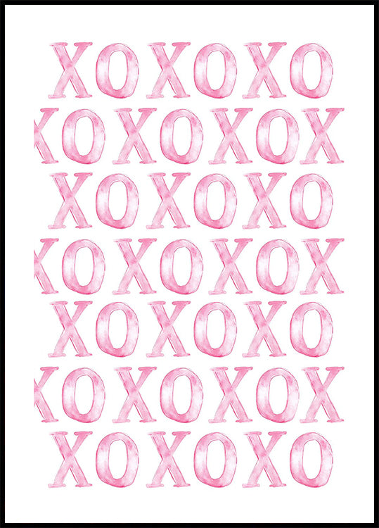 XOXO Pink Pattern Plakat - Posterbox.dk