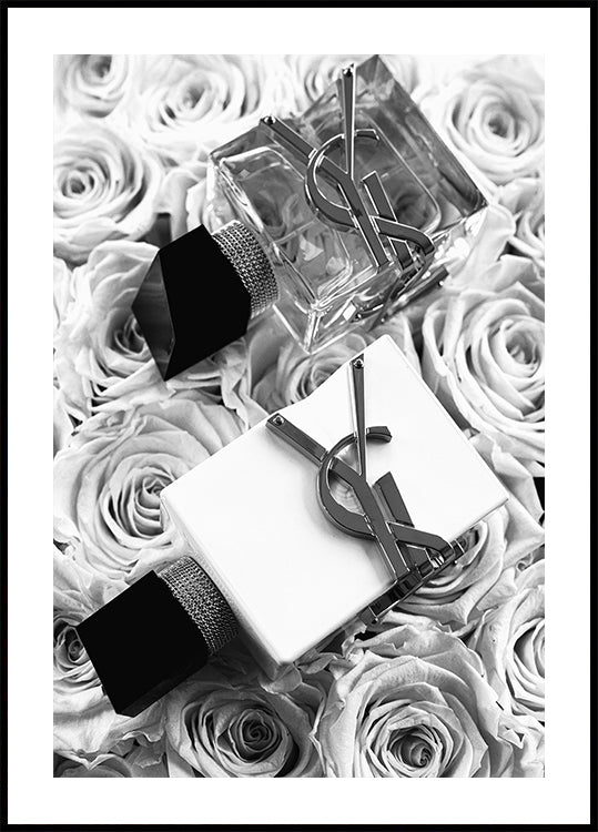 Yves Saint Laurent Perfume Black & White Plakat - Posterbox