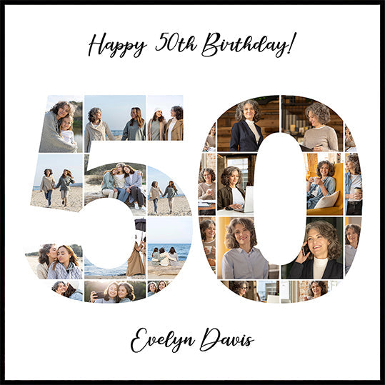 50th Birthday Photo Collage Personal - Posterbox