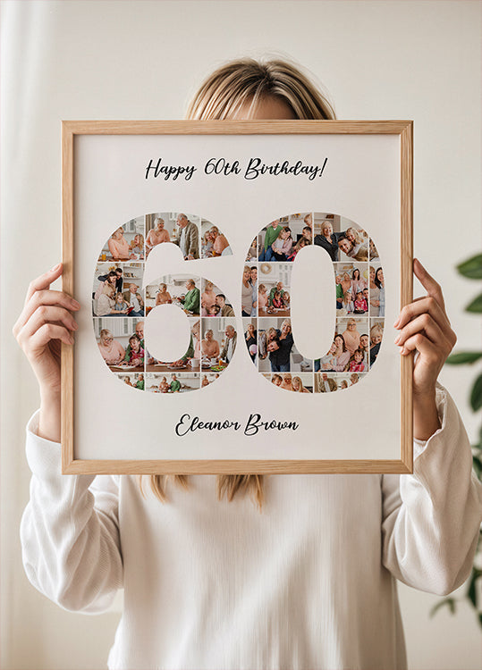 60th Birthday Photo Collage Personal - Posterbox