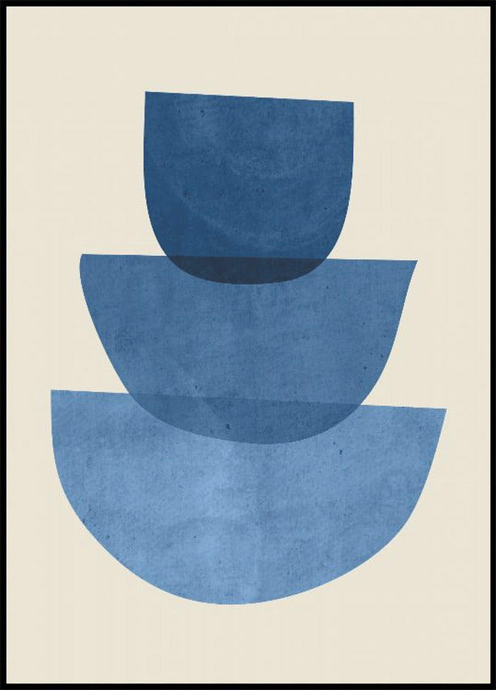 Geometric Abstract Shapes Blue Plakat