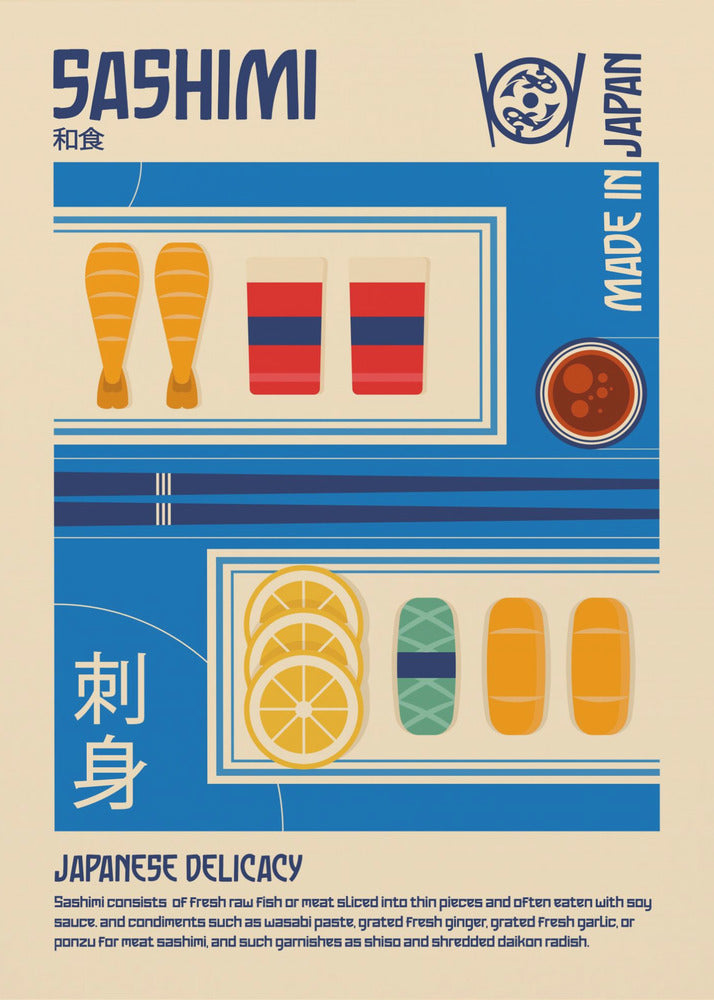 Sashimi Japanese Food Print Plakat