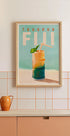 Tavarua Fiji Cocktail Travel Art Plakat - Posterbox