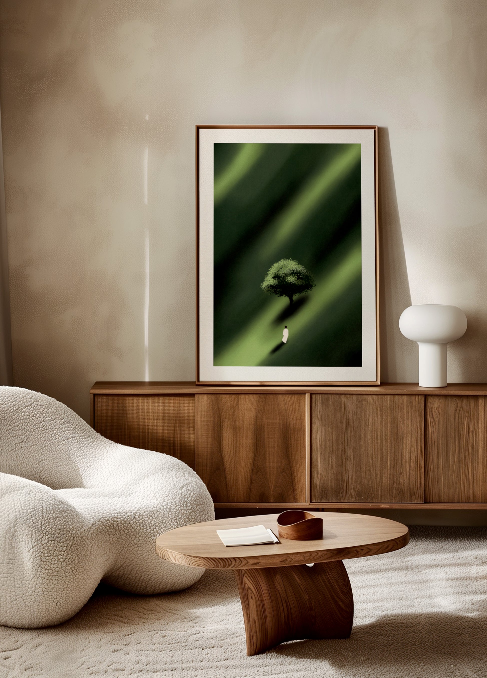 Üksildane figuuri roheline tee