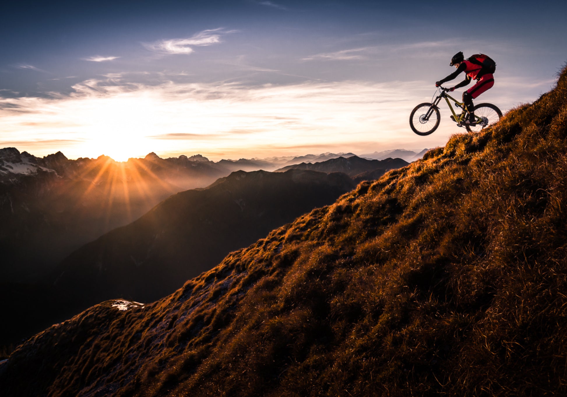 Sonnenënnergang Mountain Biking Adventure