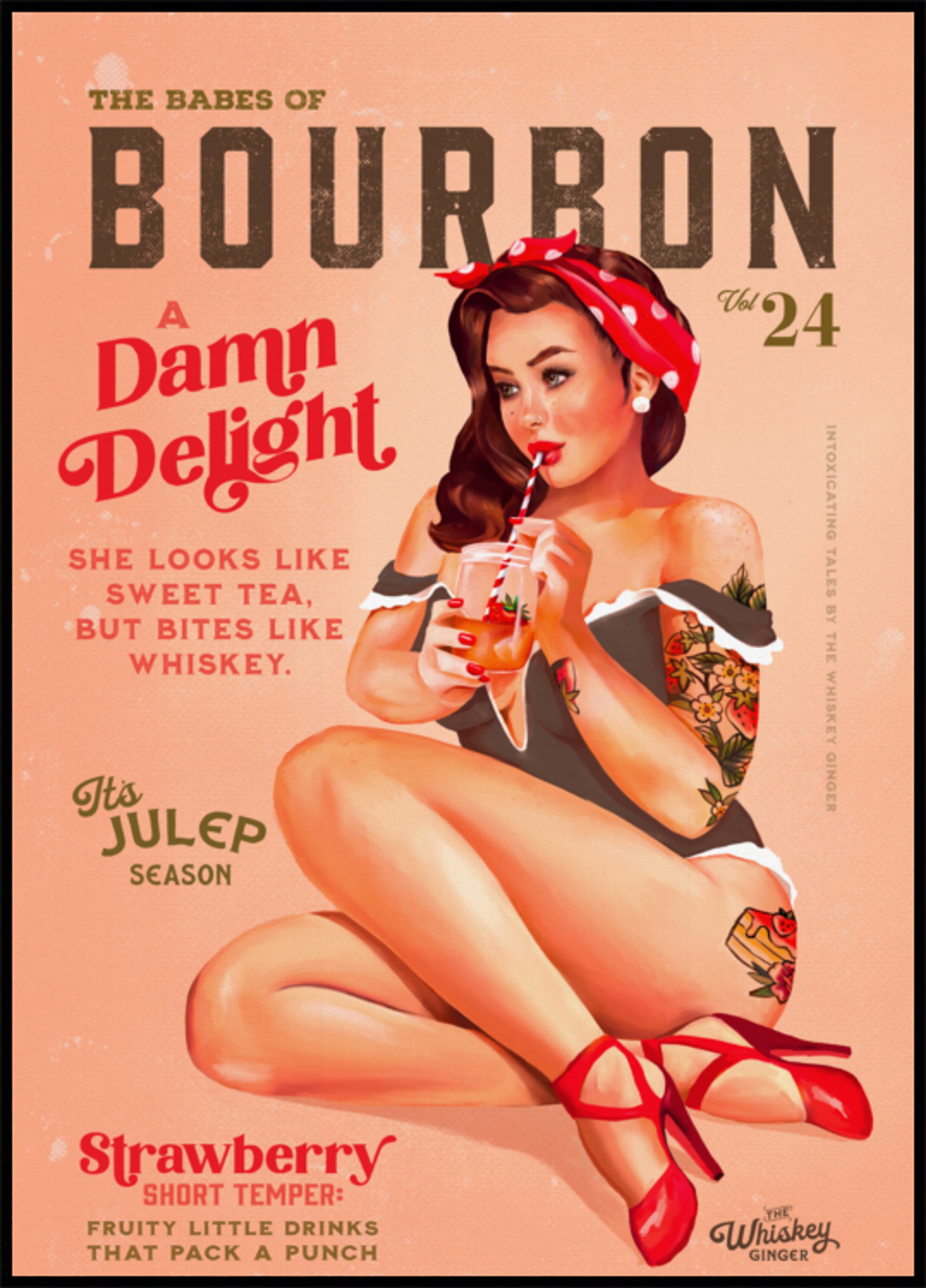 Bourbon Babes Vol 22 Vintage Pinup Meedchen Drénken engem Cocktail