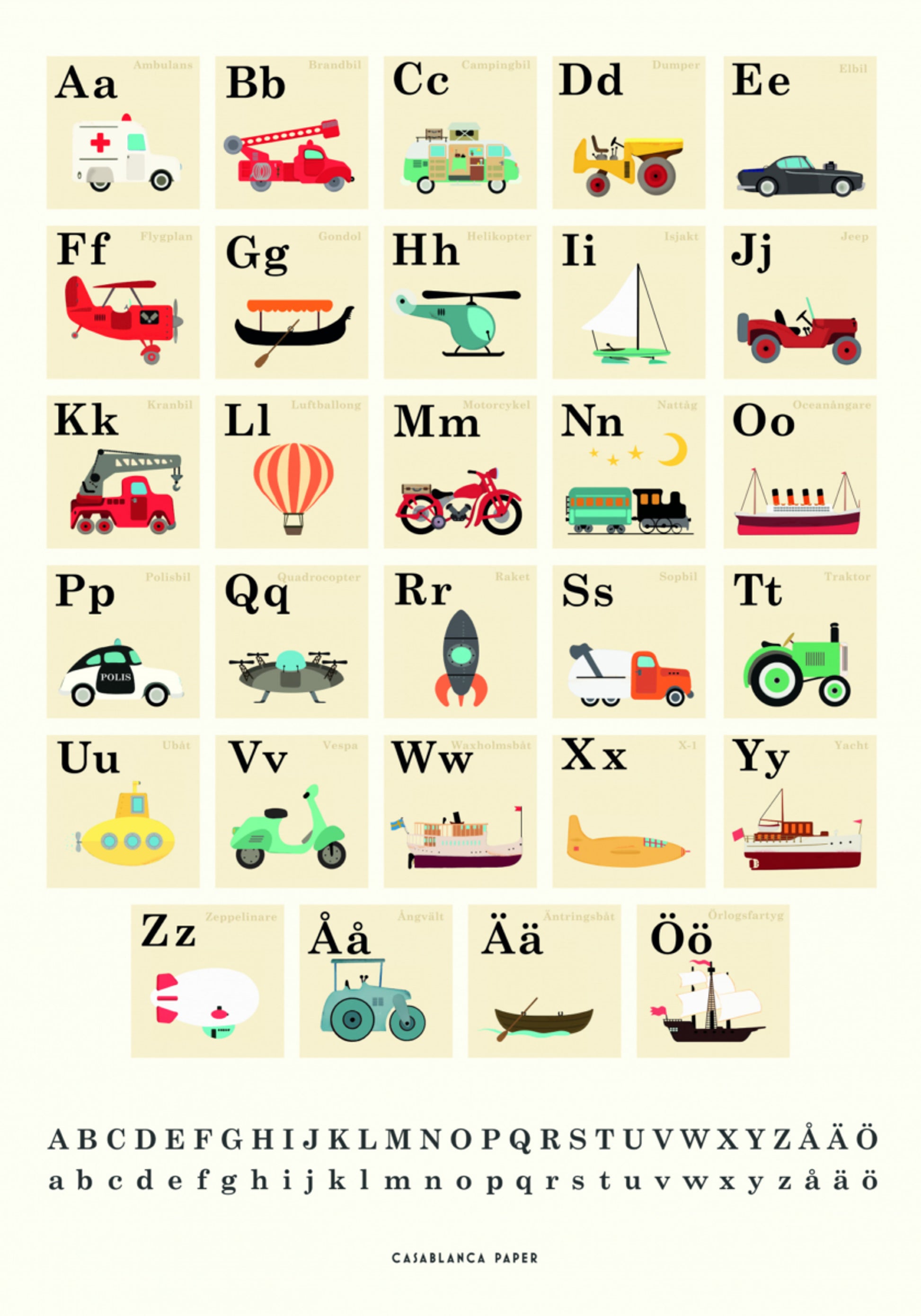Playful Vehicle Alphabet