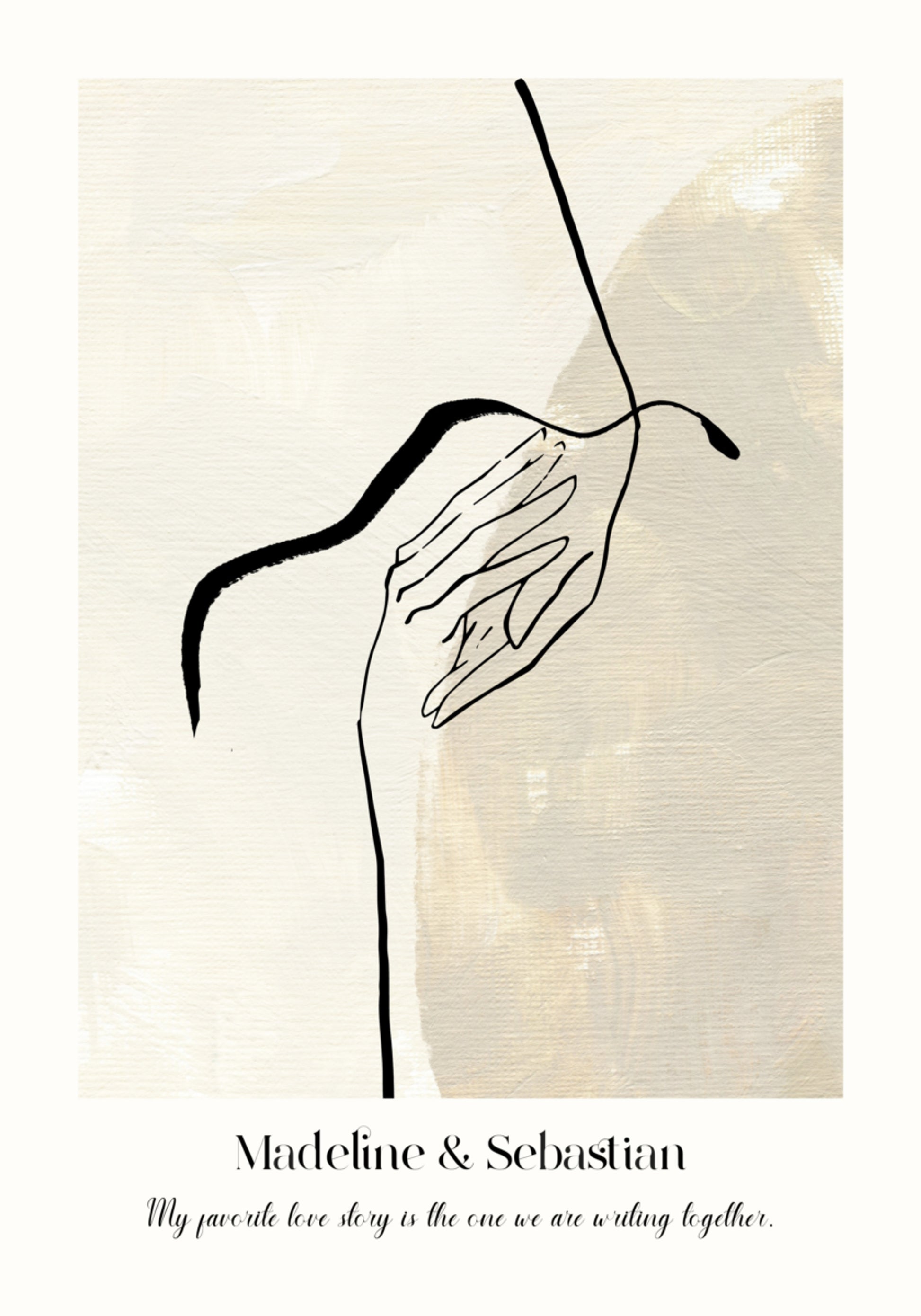 Minimalistic Abstract Love Line Art Poster