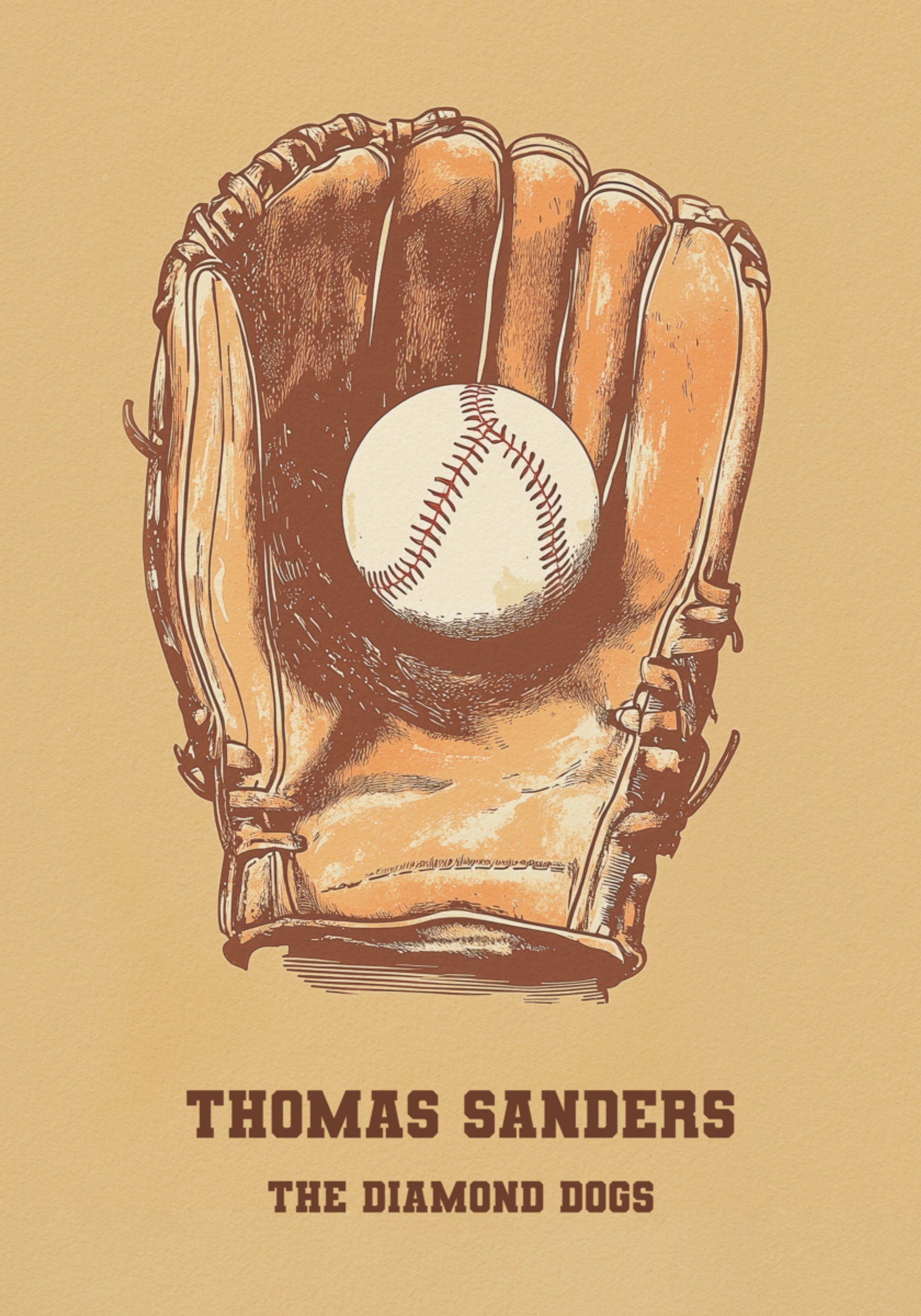 Vintage Baseball Handschuesch a Ball Poster