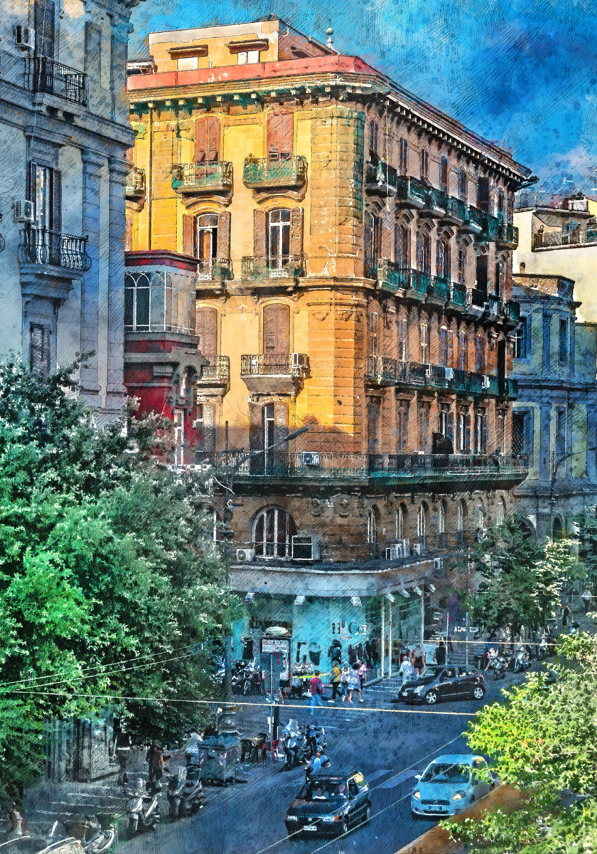 Vibrant City Corner