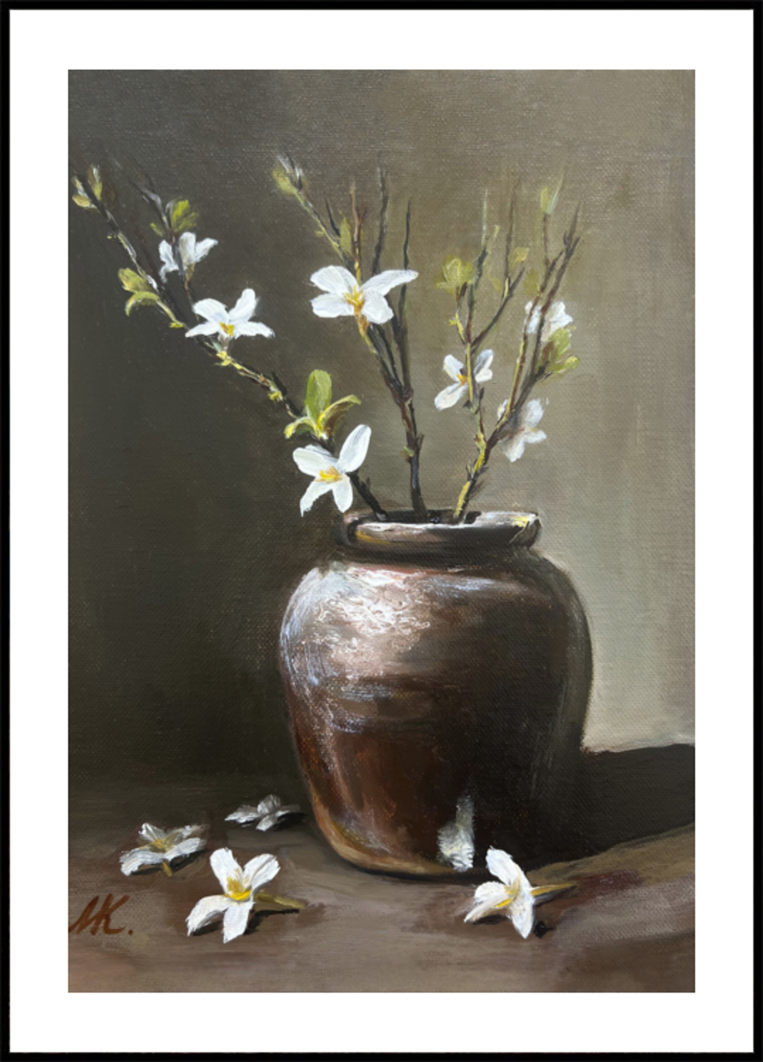 Rustikal Vase Wäiss Blummen