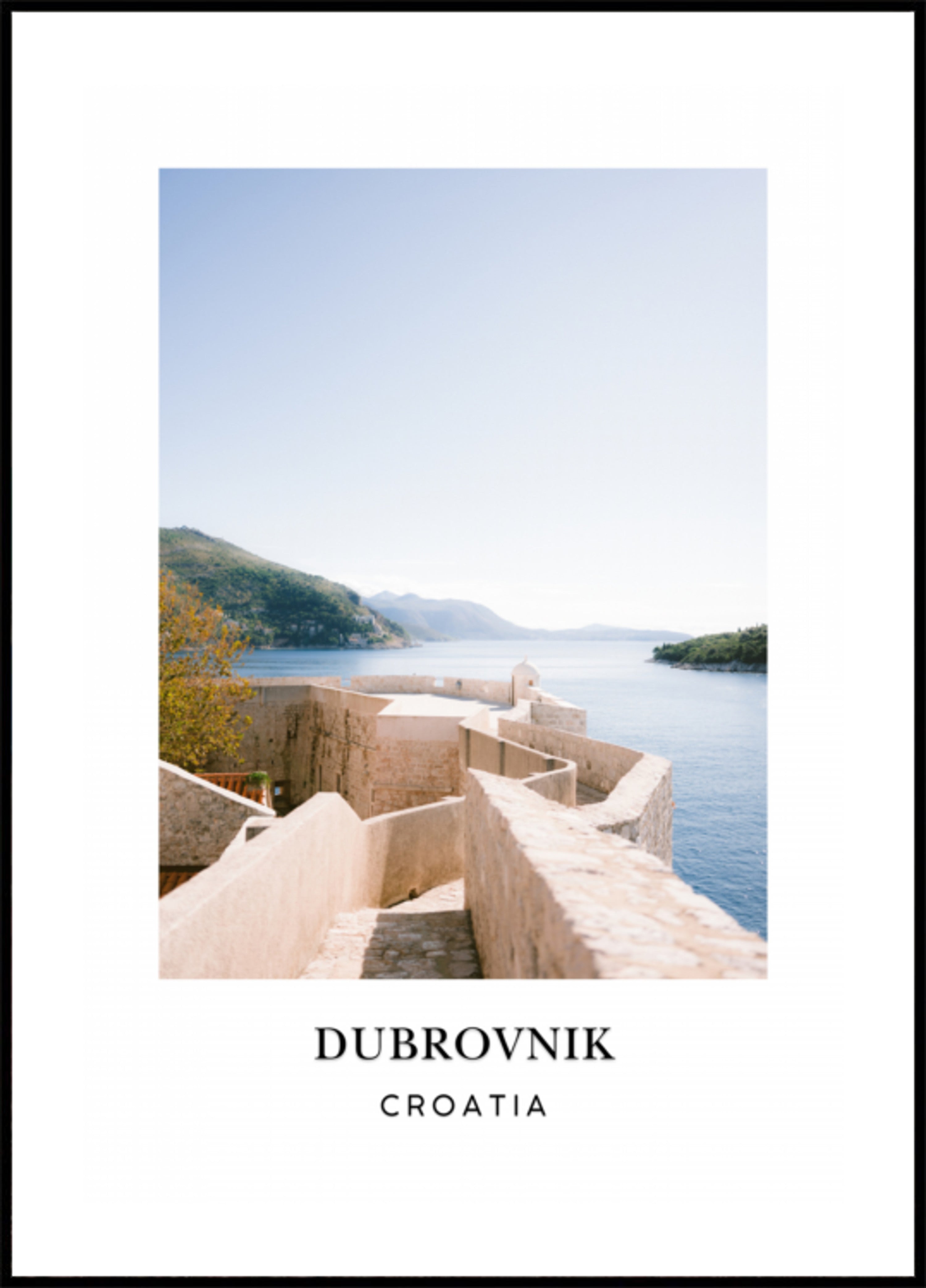 Wall of Dubrovnik Croatia Travel poster