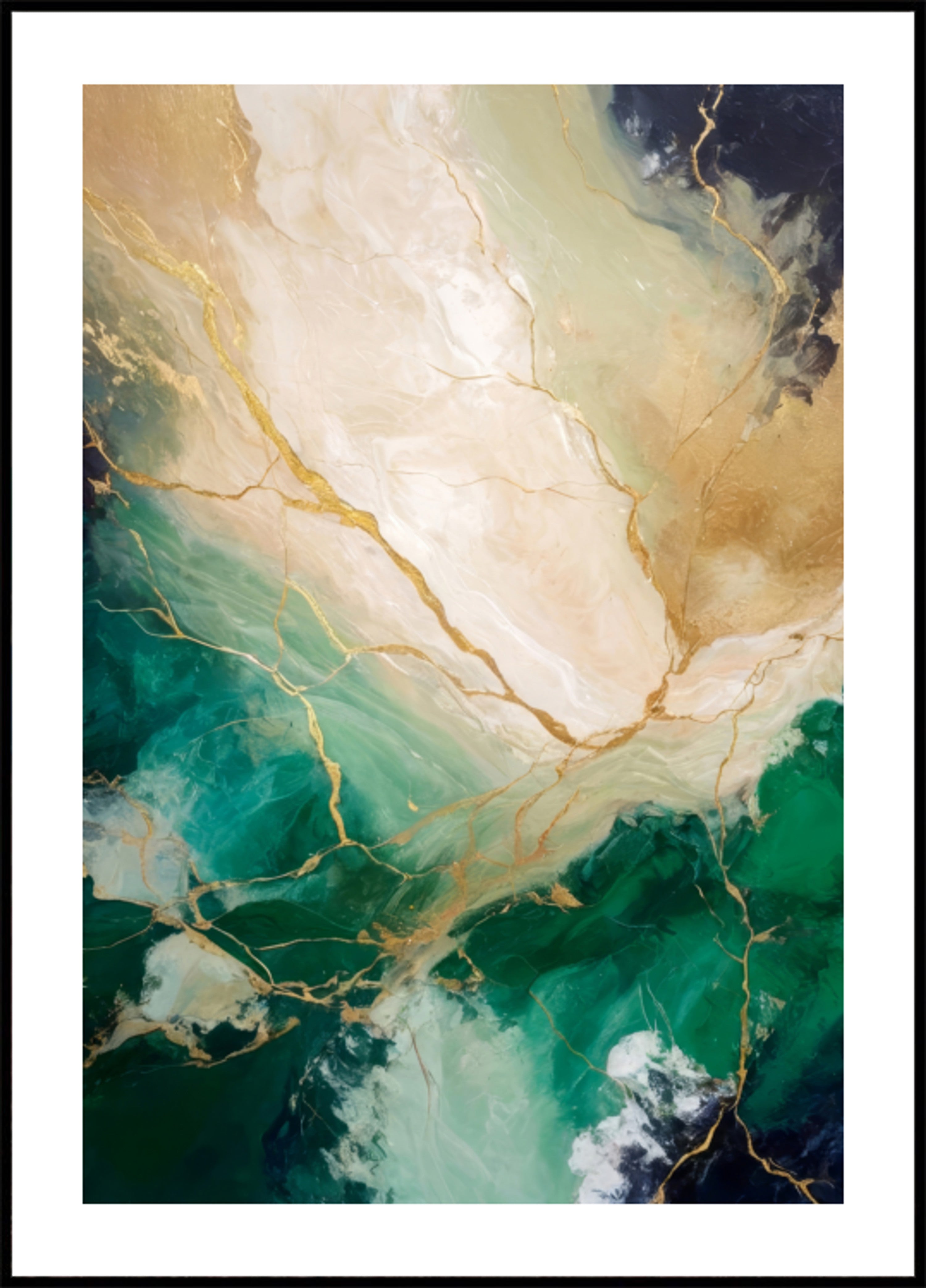 Smaragd Gold Marble Flow