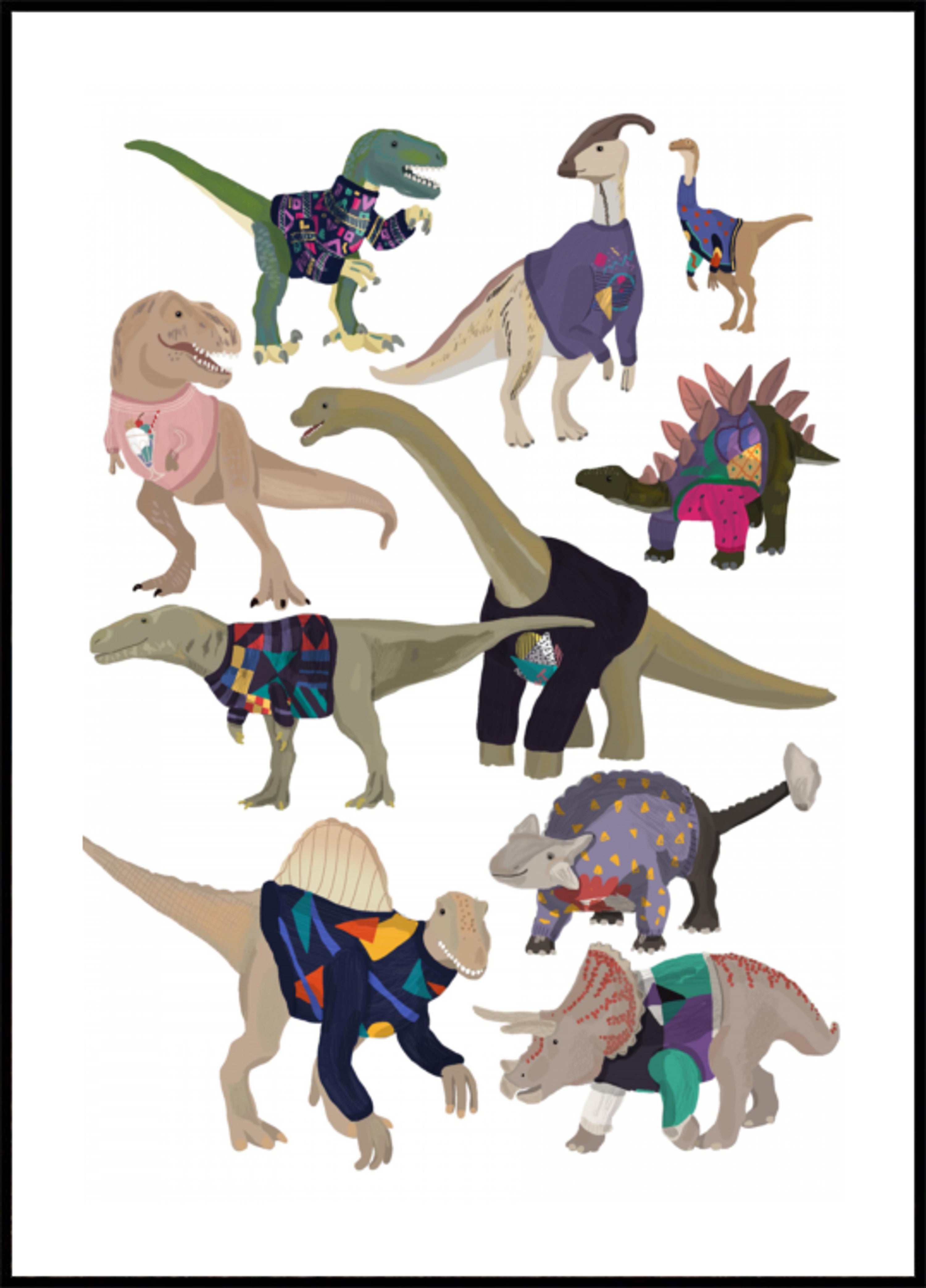 Whimsical Dinosaurier Pullover