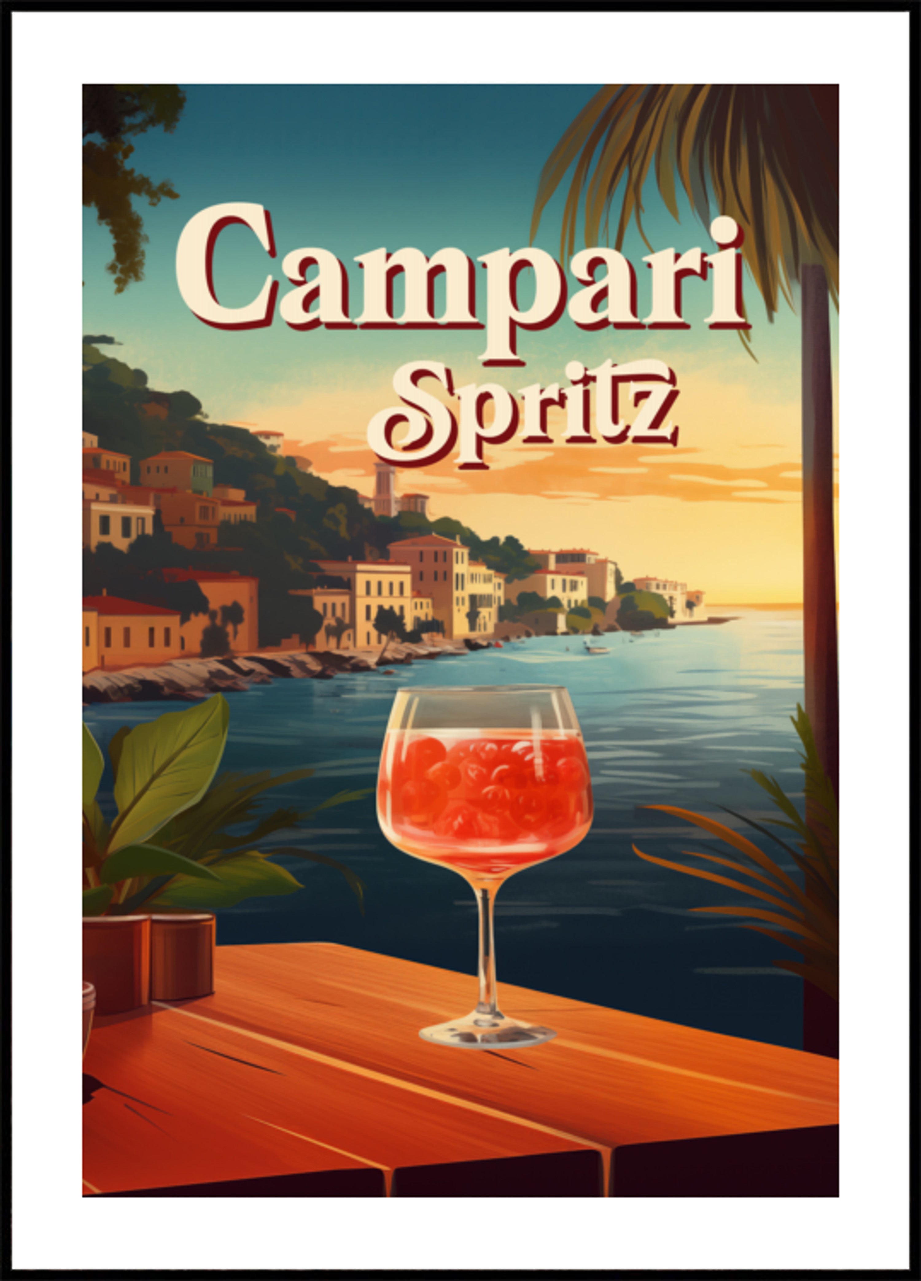 Campari Spritz piejūras saulriets