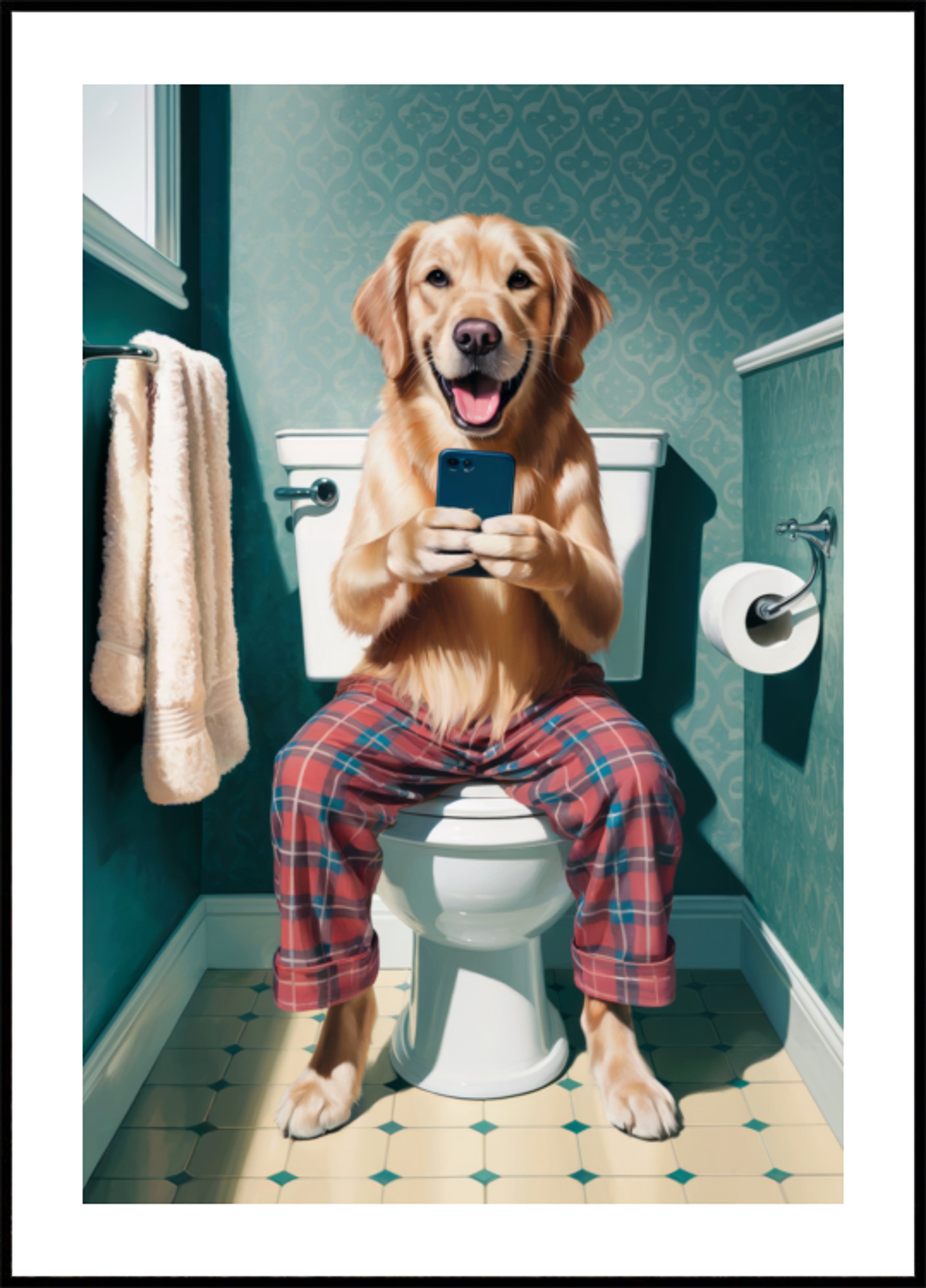 Witzeg Hond op Toilette