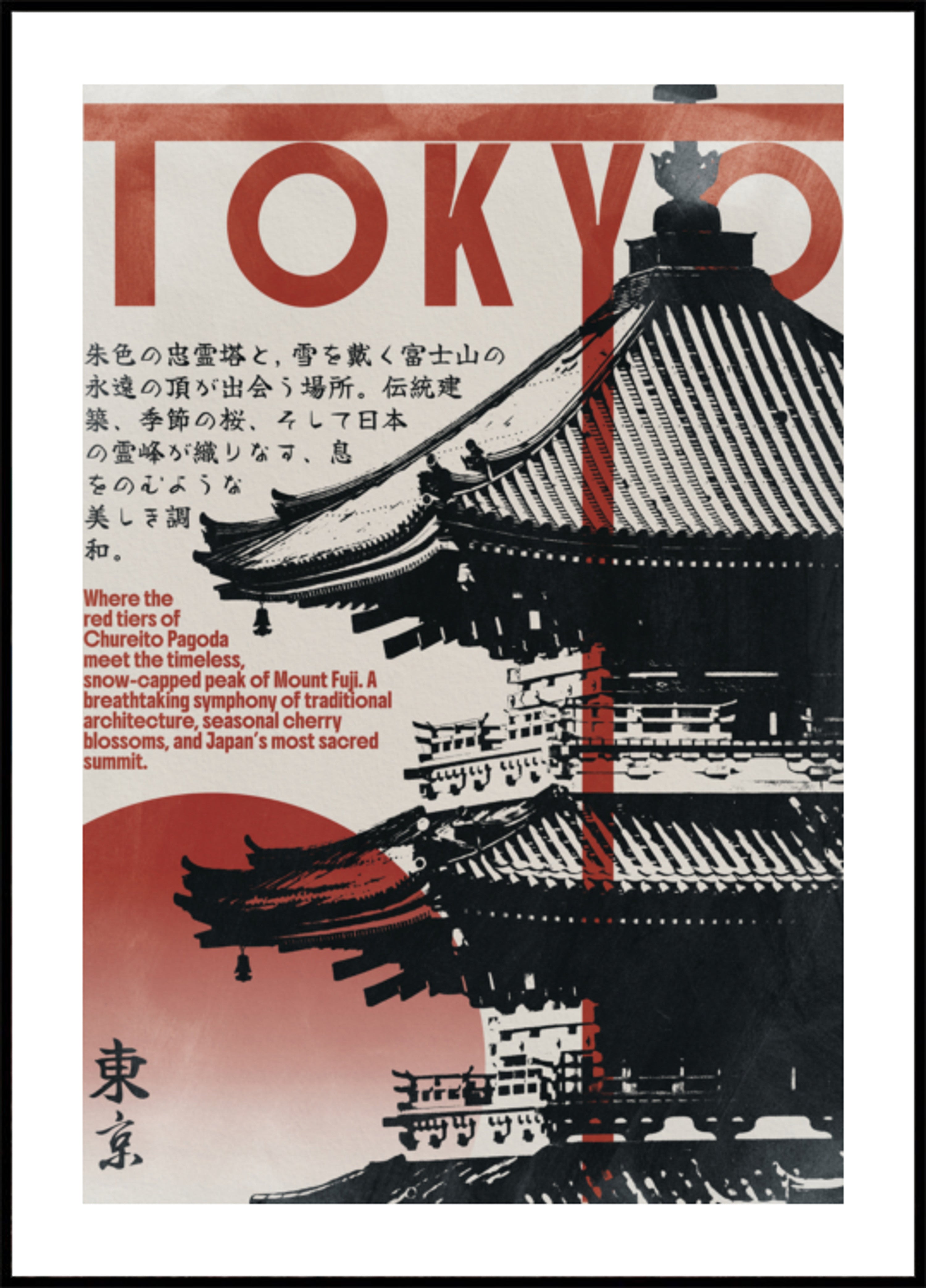 Vörös Pagoda Fuji-hegy