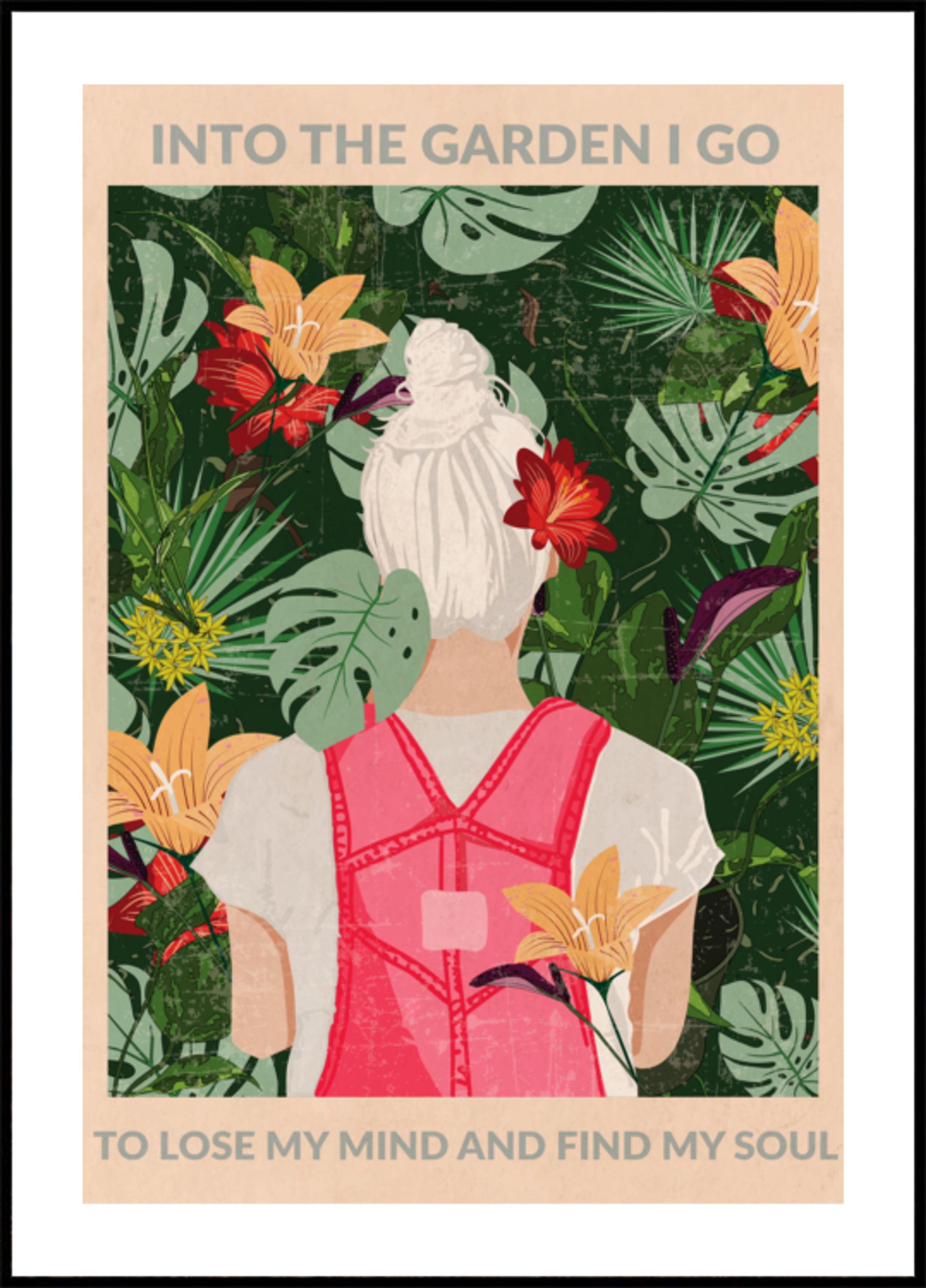 Woman In Tropical Garden