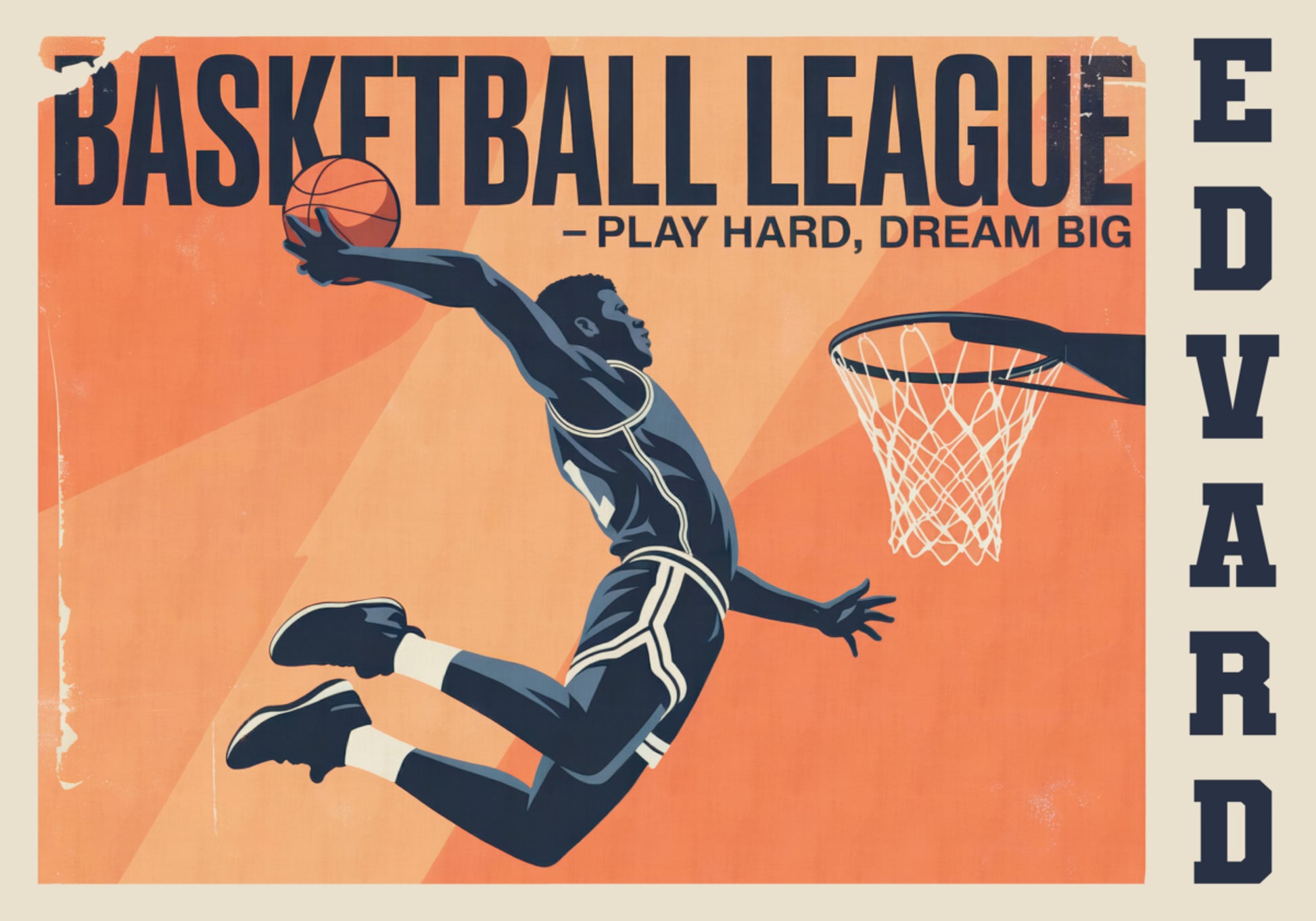 Vintage Basketball Spill Poster