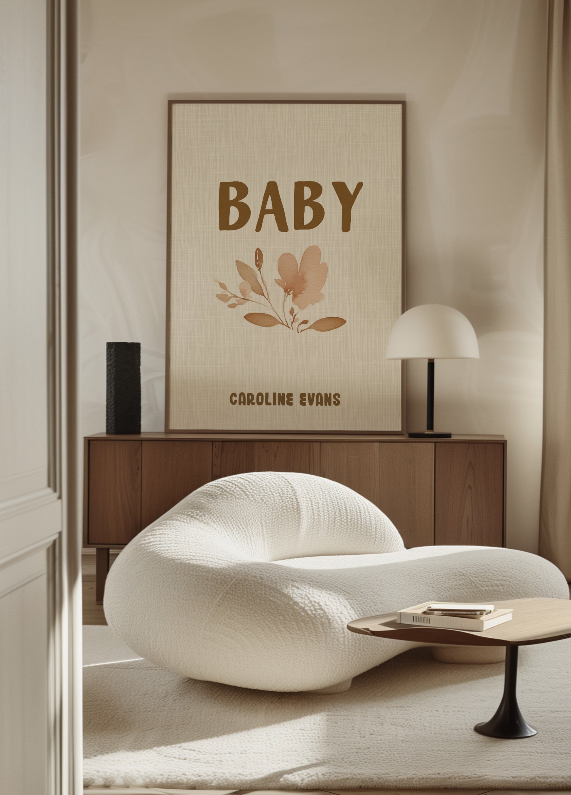 Non-Personalized Flower Baby Name Wall Art