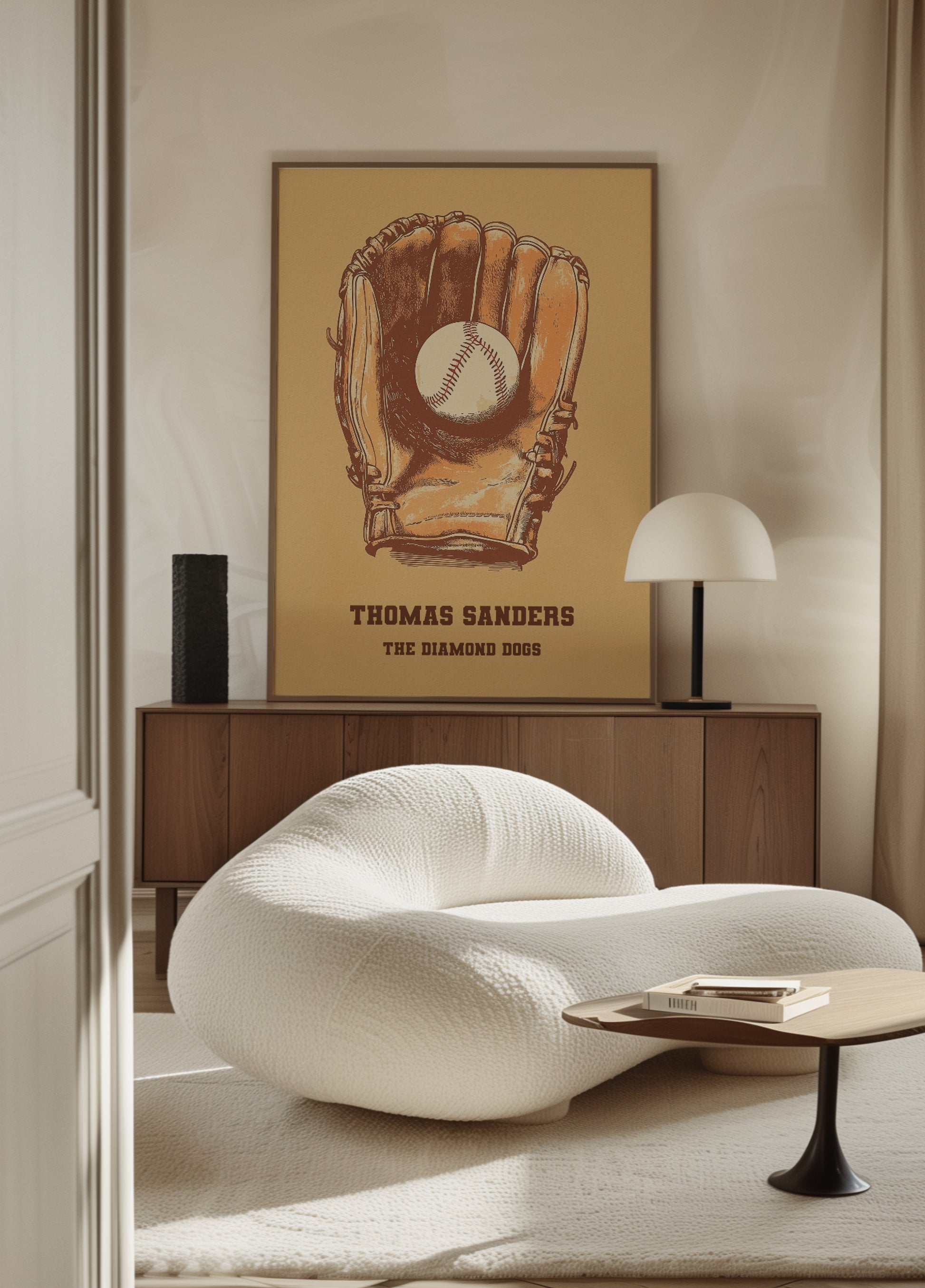 Vintage Baseball Handschuesch a Ball Poster