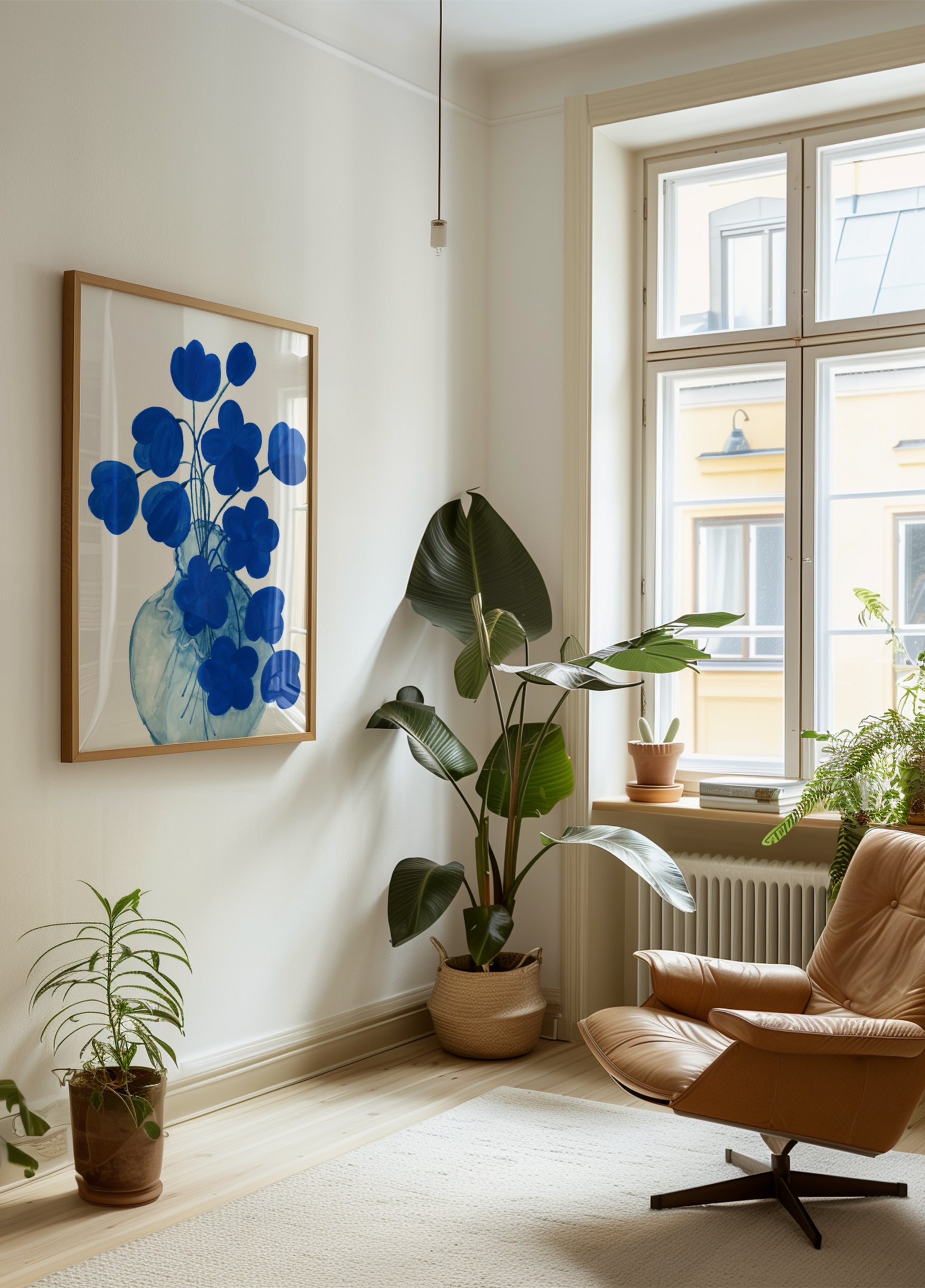 Déif blo Blummen Vase