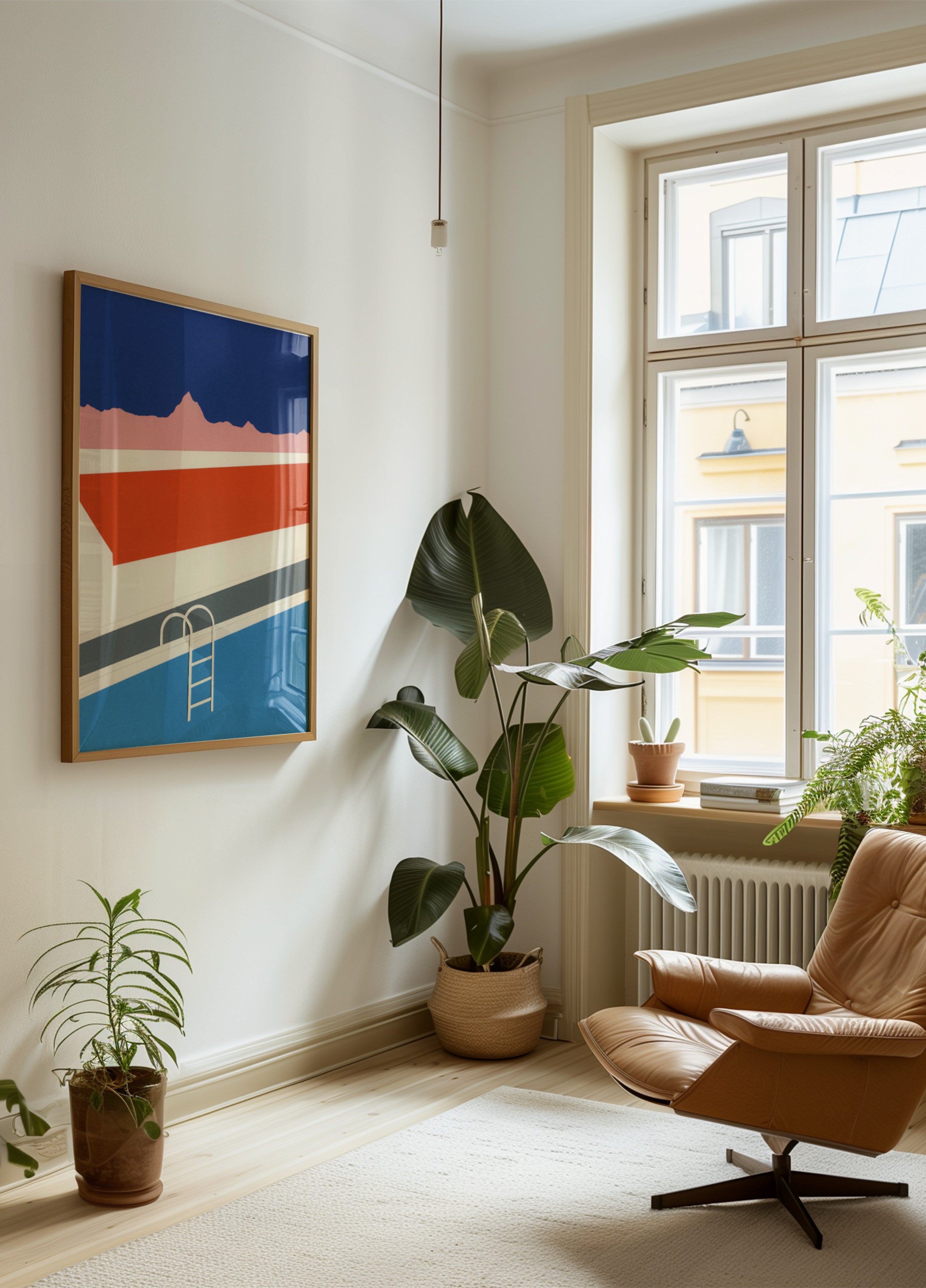 Värviline basseiniäärne abstraktne