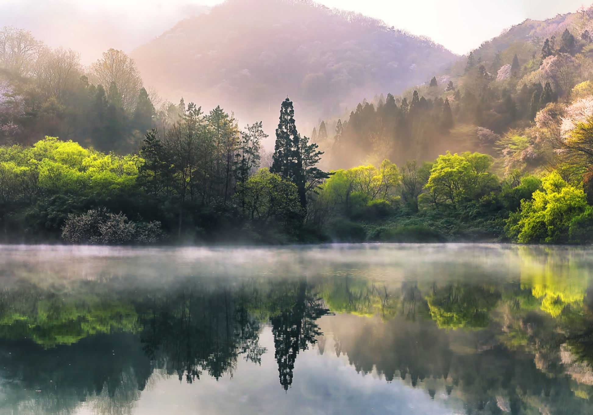Reflecția lacului Misty Spring