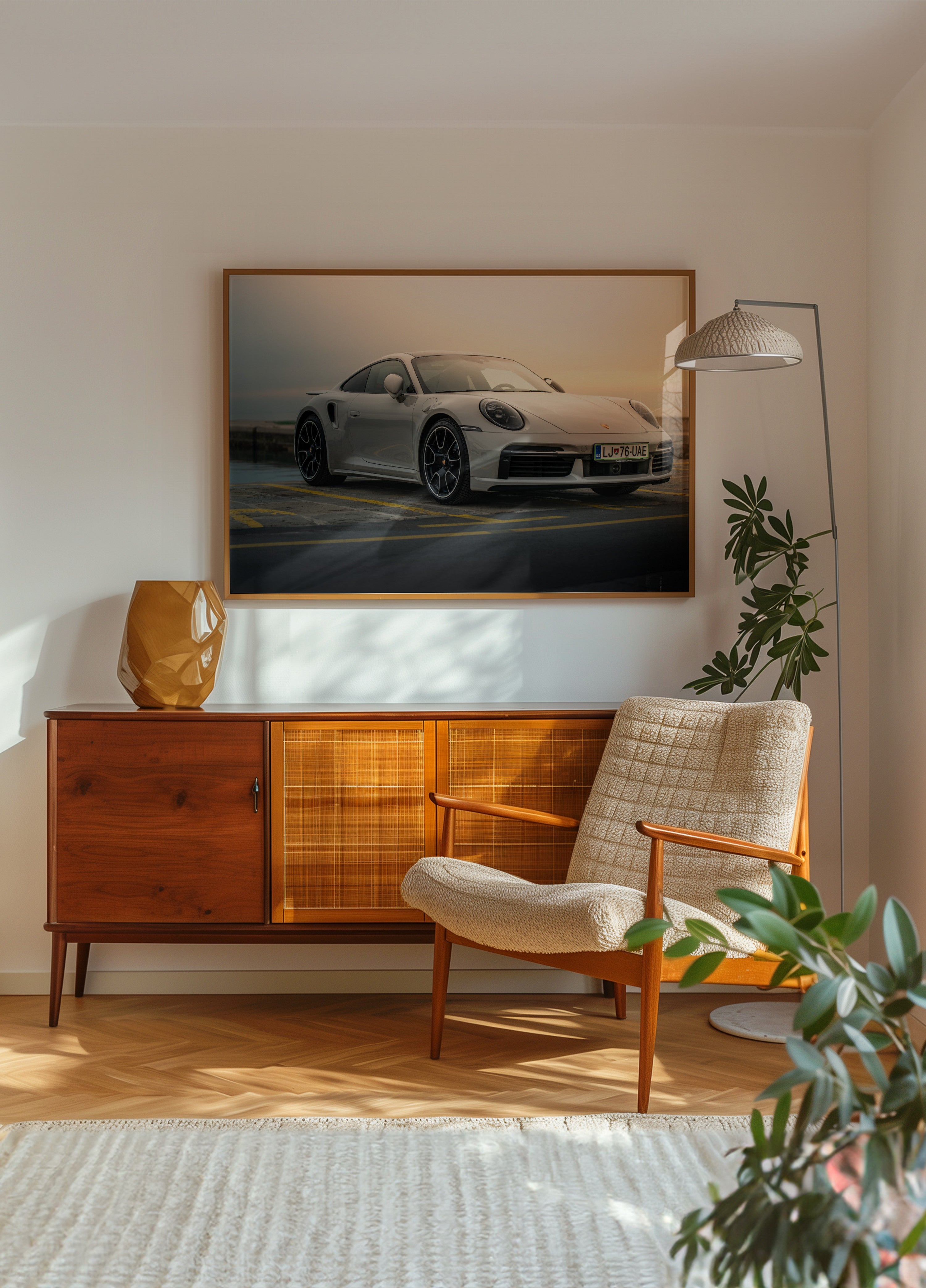 Modern Sportsauto Sonnenënnergang