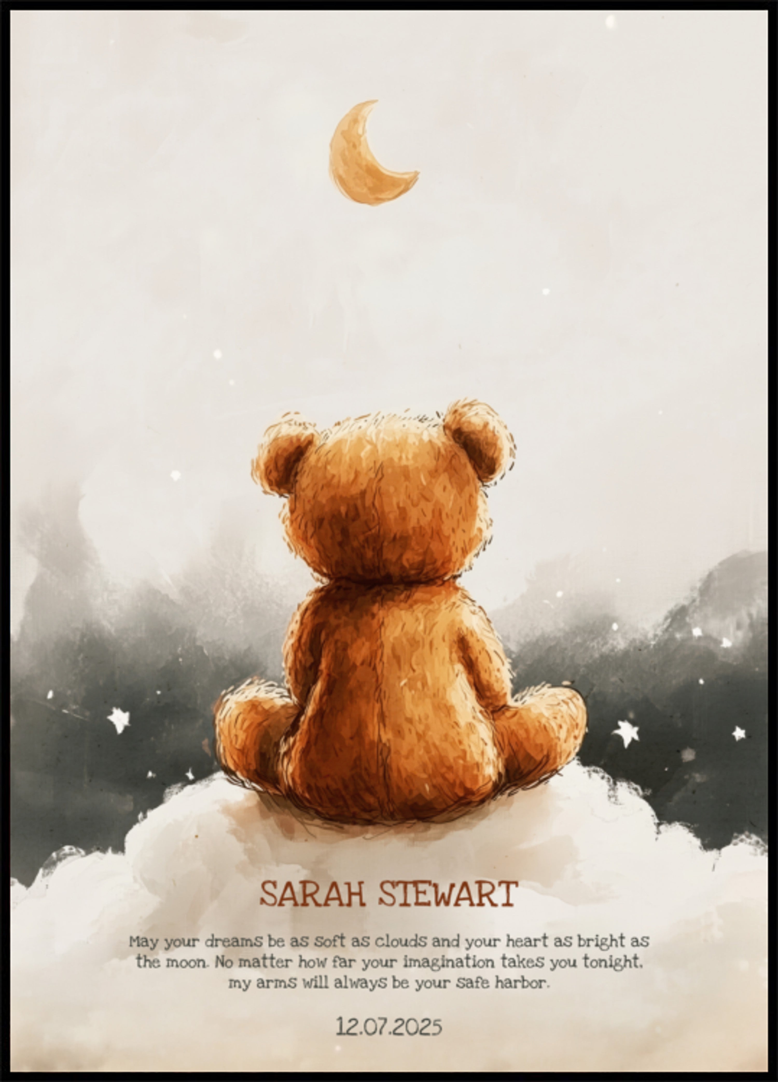 Impersonal Teddy Bear Under the Crescent Moon