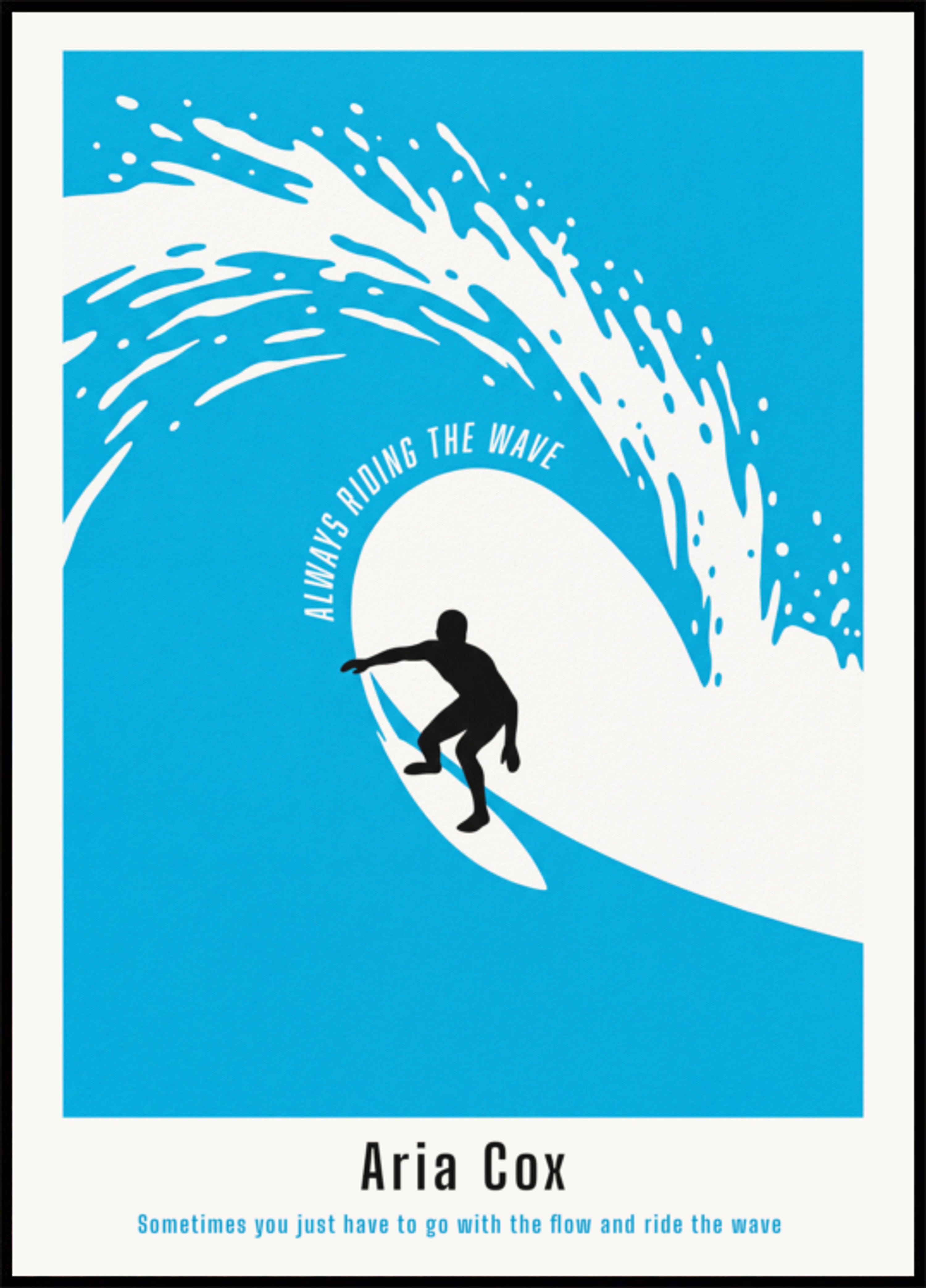 Non-personal surfer poster of a wave