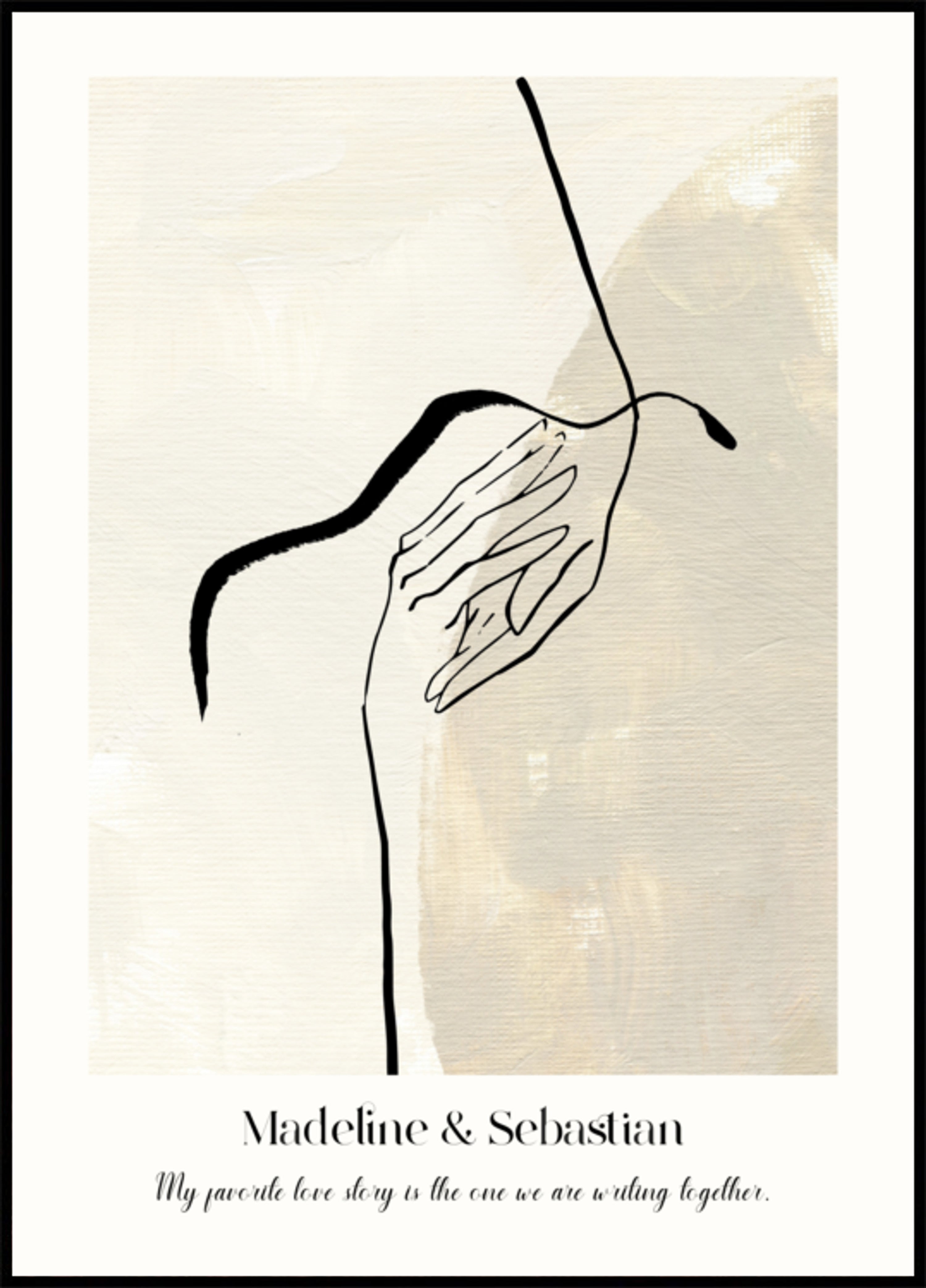 Minimalistic Abstract Love Line Art Poster