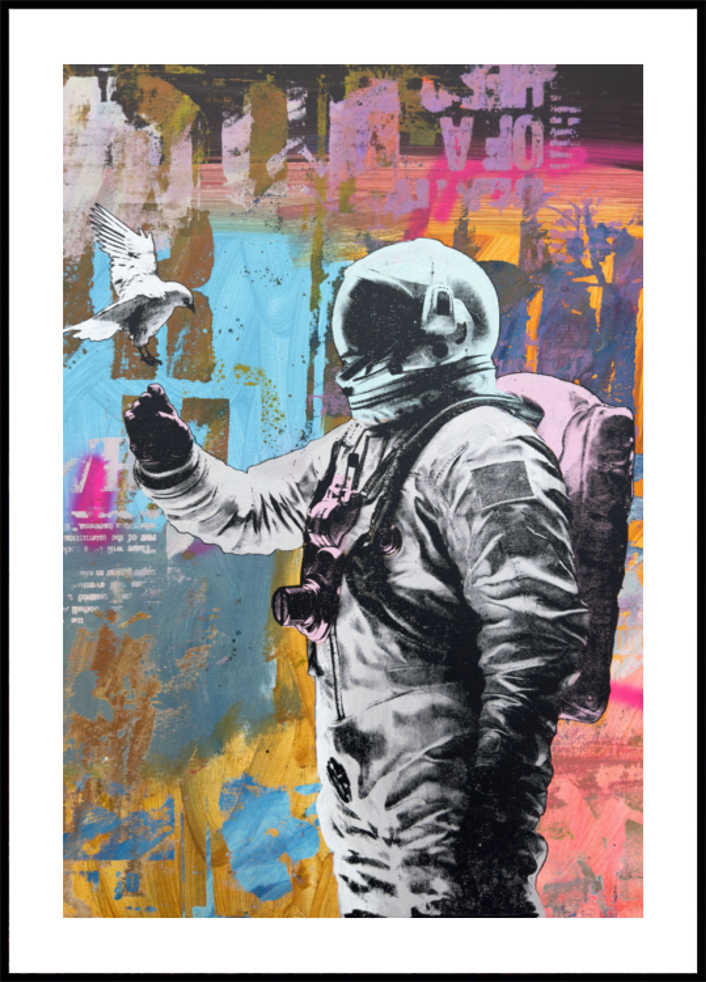 Astronautas sutinka balandį