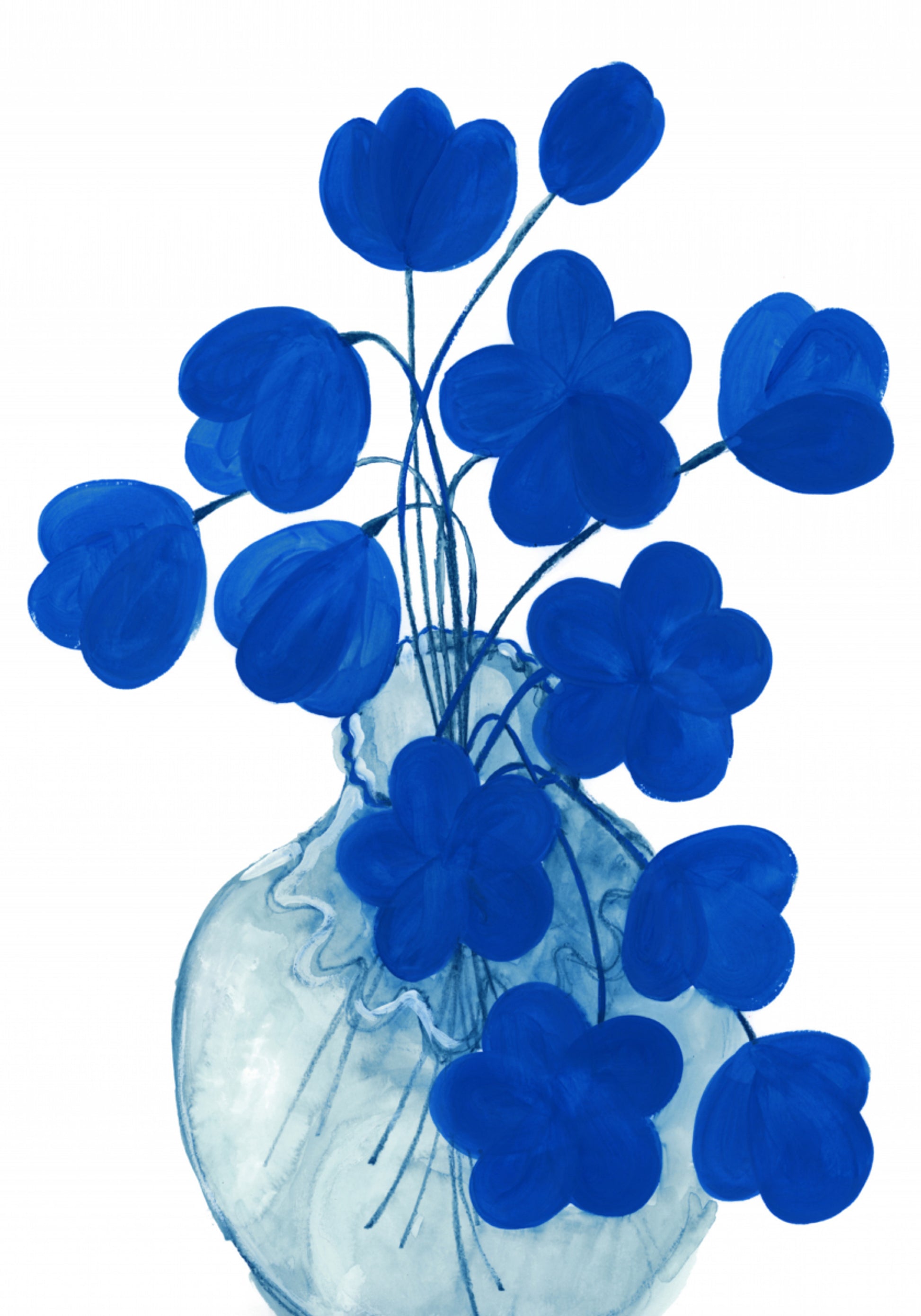 Déif blo Blummen Vase