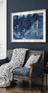 Blue Texture Flowing Vertical Lines Plakat - Posterbox
